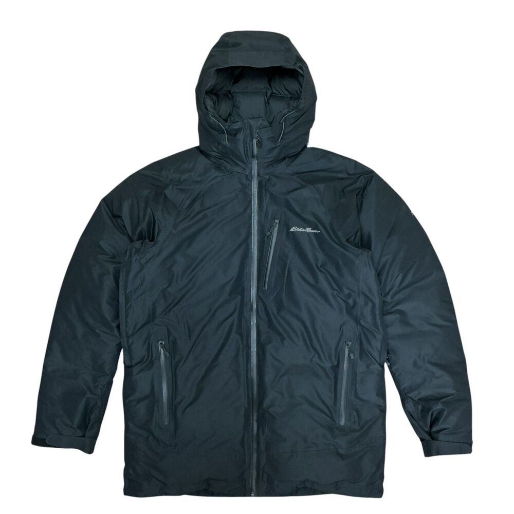 Eddie Bauer First Ascent WeatherEdge Pro Down Jacket Mens L TALL Black Puff Coat